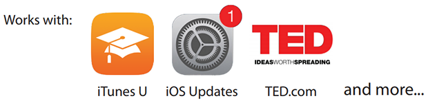 Work with iTunes U, iOS Updates, TED.com and more